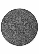 [Kruhový kusový koberec Northrugs Duet 106248 Black White]