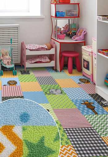 Detský metrážny koberec ANIMALS 8650