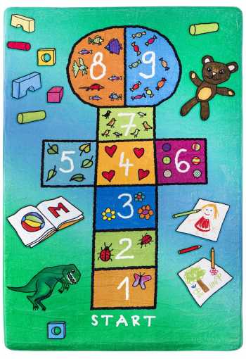 Detský kusový koberec ŠKÔLKA - modrý