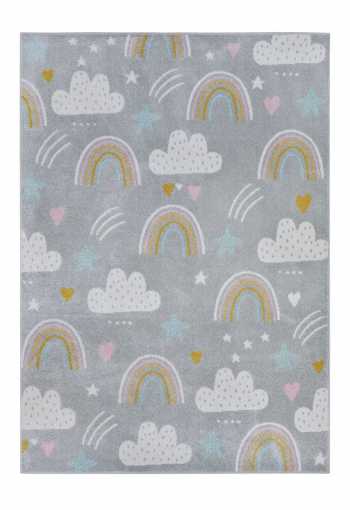 Detský kusový koberec Hanse Home Adventures 105955 Rainbow Clouds Grey