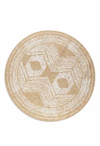 Kruhový kusový koberec Elle Decoration Gemini 106032 Ochre