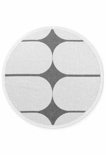 Kruhový kusový koberec Northrugs Duet 106244 Black White