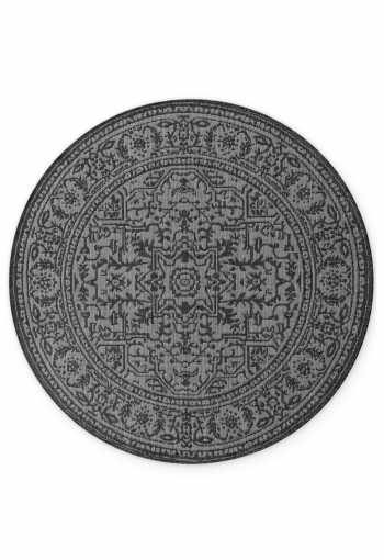 Kruhový kusový koberec Northrugs Duet 106248 Black White