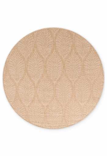 Kruhový kusový koberec Northrugs Duet 106247 Jute White