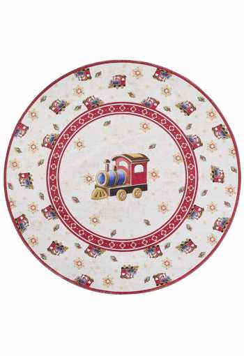 Kruhový kusový koberec Villeroy & Boch Toy`s Delight Limited Edition 106276 Cream Red