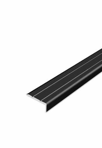 Schodová hrana samolepiaca - Čierna Matná 24,5x10 mm
