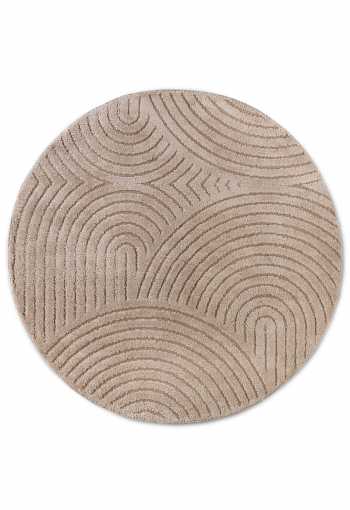 Kruhový kusový koberec Elle Decoration New York  106204 Taupe