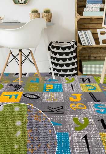 Detský metrážny koberec NUMERO