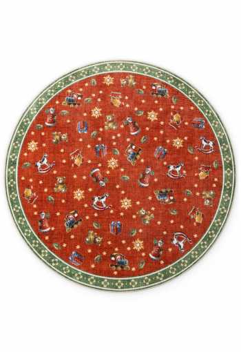 Kruhový kusový koberec Villeroy & Boch Toy`s Delight Nostalgic Noel 106499 Red Green
