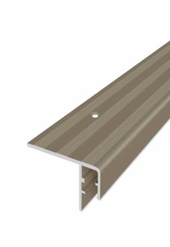 Schodový profil vŕtaný pre LED osvetlenie - Šampaň Matný 60x45 mm