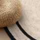 Kruhový kusový koberec Hanse Home Jute Braided 106331 Natural Ivory Black