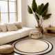 Kruhový kusový koberec Hanse Home Jute Braided 106331 Natural Ivory Black