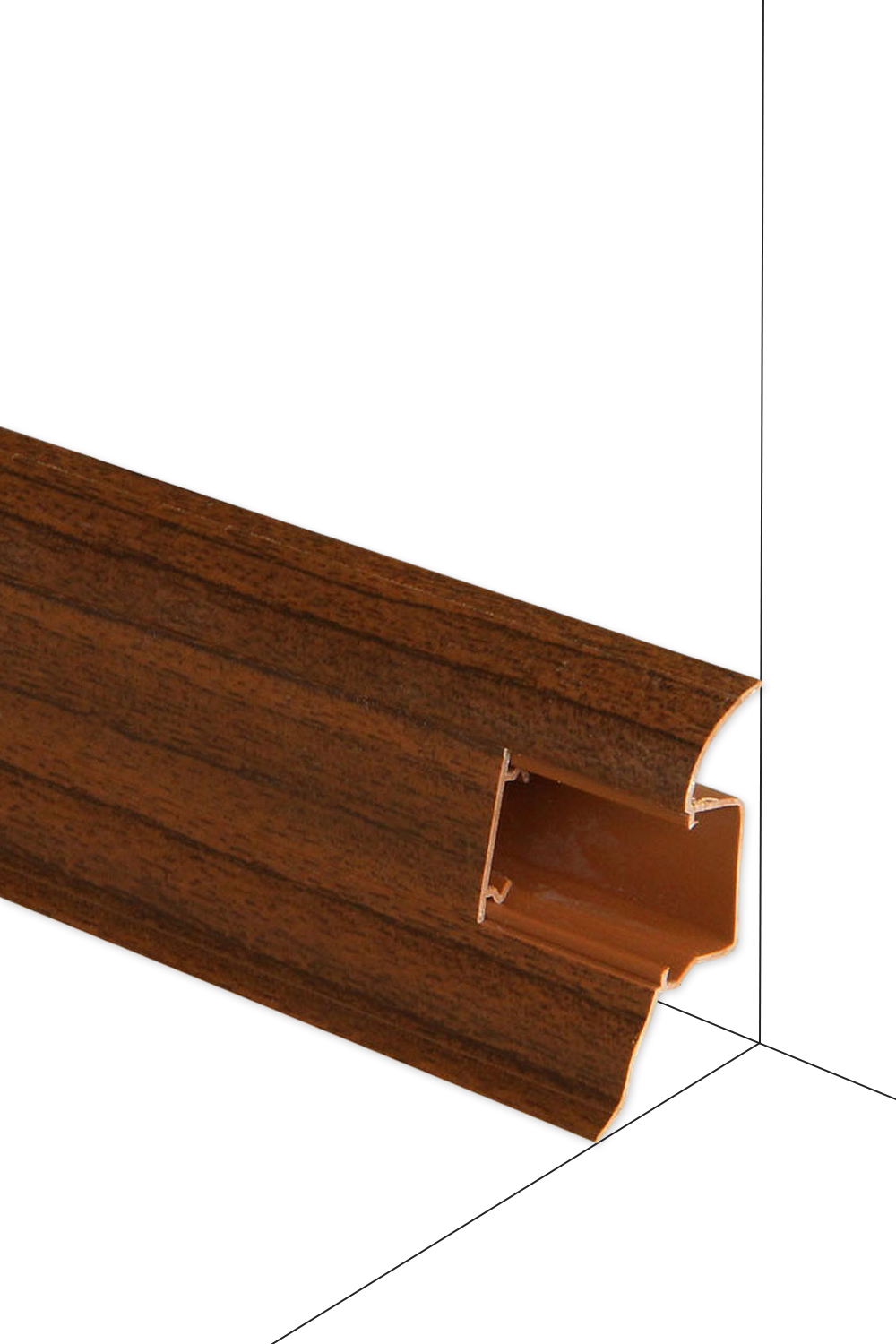 Podlahová lišta DOLLKEN W139 Orech - dĺžka 250 cm Roh vnútorný 