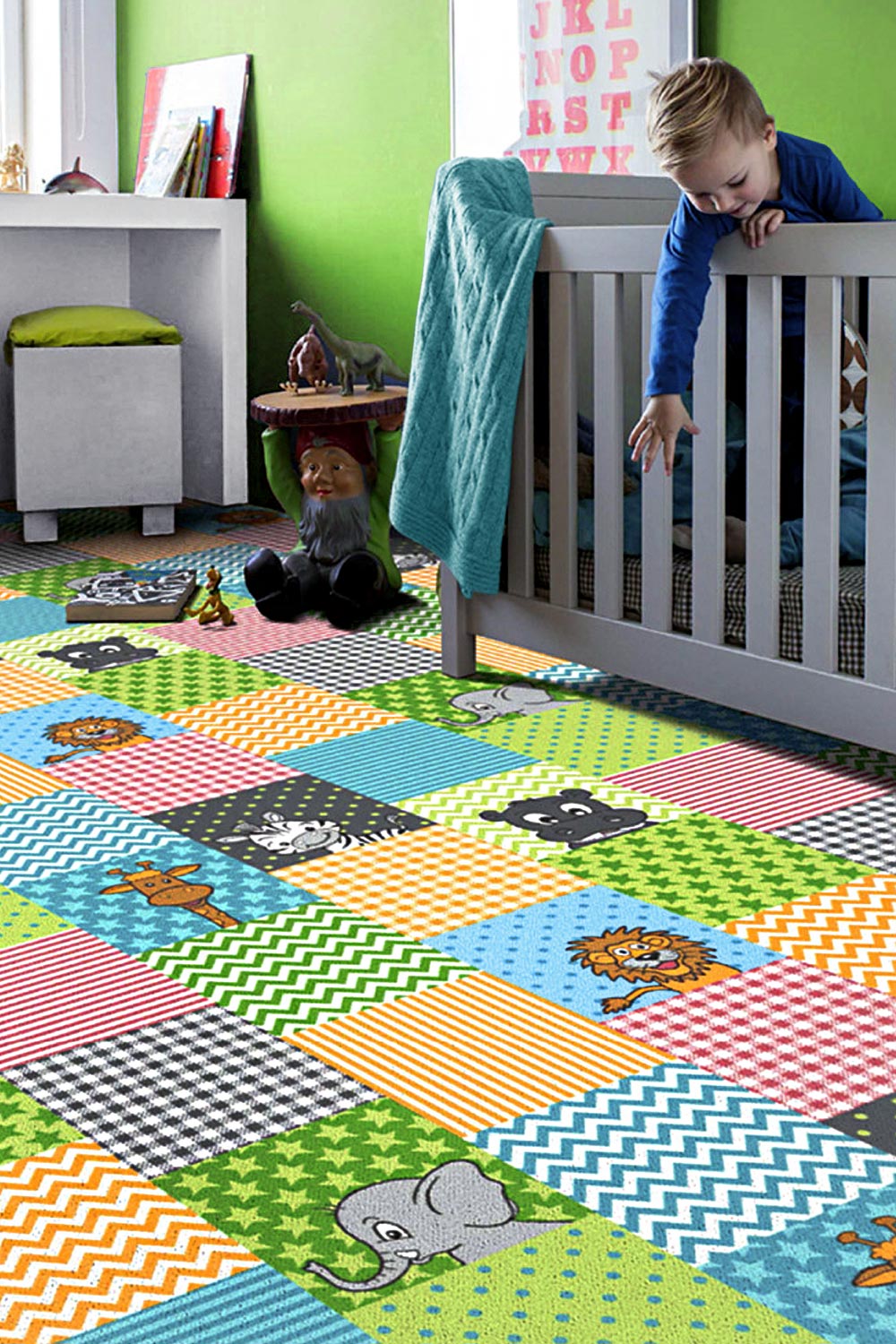 Detský metrážny koberec Animals 845 - Zvyšok 80x400 cm