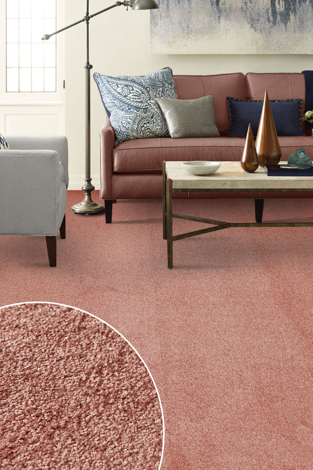 Metrážny koberec PONZA  27583 lososová 400 cm