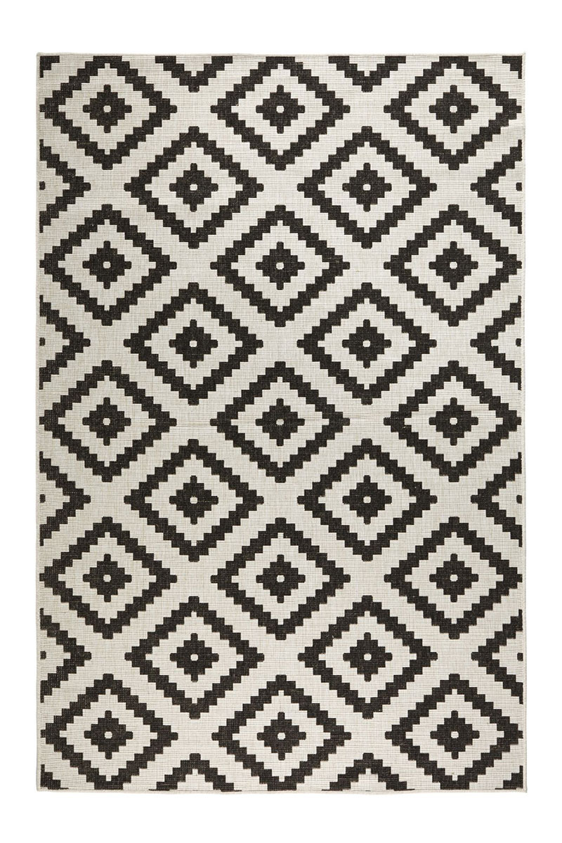 Kusový koberec Northrugs Twin 103129 Black Cream 80x350 cm