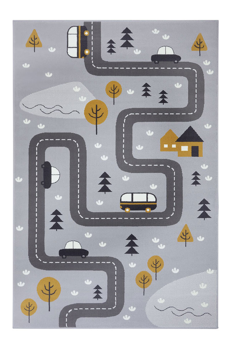 Detský kusový koberec Hanse Home Adventures 104535 Grey Mustard 120x170 cm