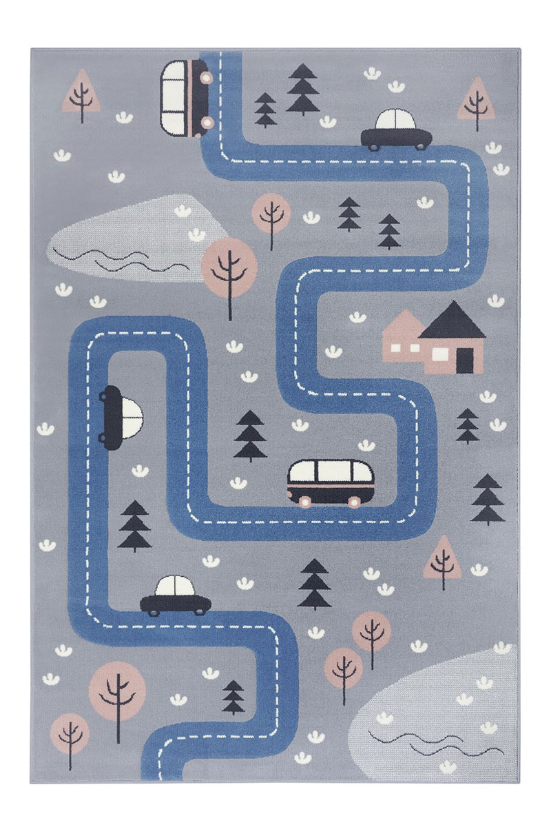 Detský kusový koberec Hanse Home Adventures 104537 Grey Blue 80x150 cm