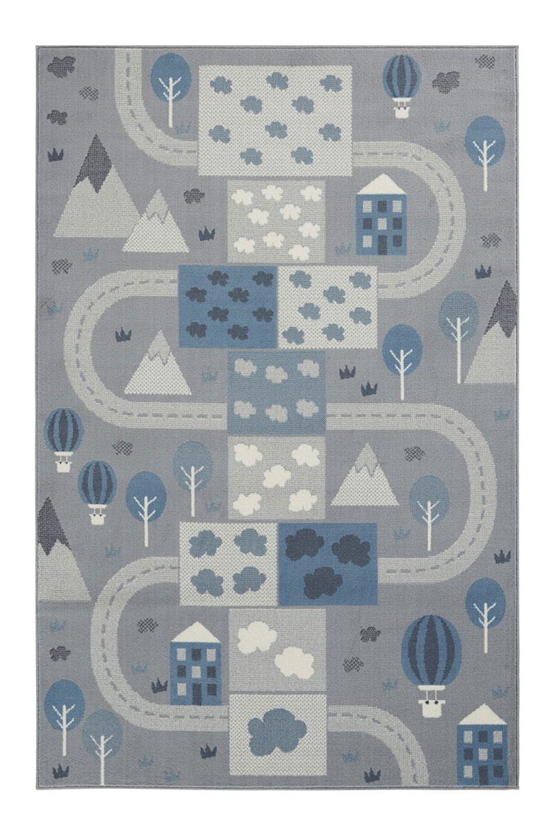 Detský kusový koberec Hanse Home Adventures 105536 Mouse Blue 80x150 cm