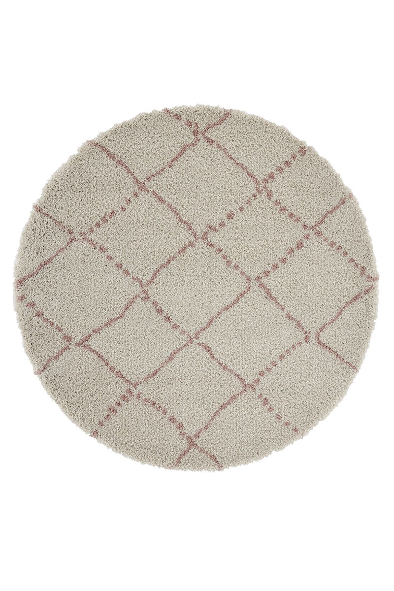 Kusový koberec Mint Rugs Allure 102749 Cream Rose kruh Ø 120 cm