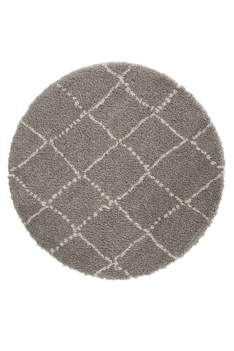 Kusový koberec Mint Rugs Allure 102752 Grey Cream kruh Ø 120 cm