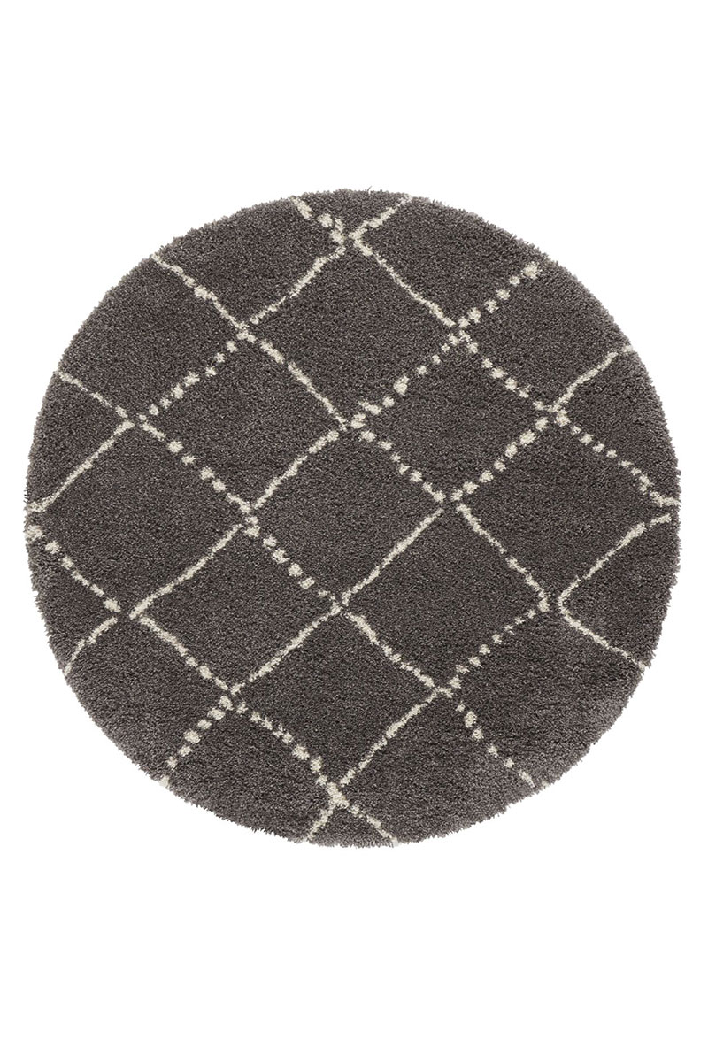 Kusový koberec Mint Rugs Allure 104403 Dark grey kruh Ø 160 cm