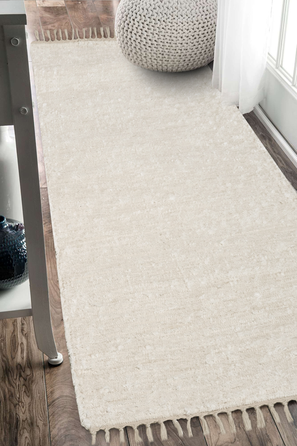 Ručne tkaný koberec - Béžový 50x120 cm