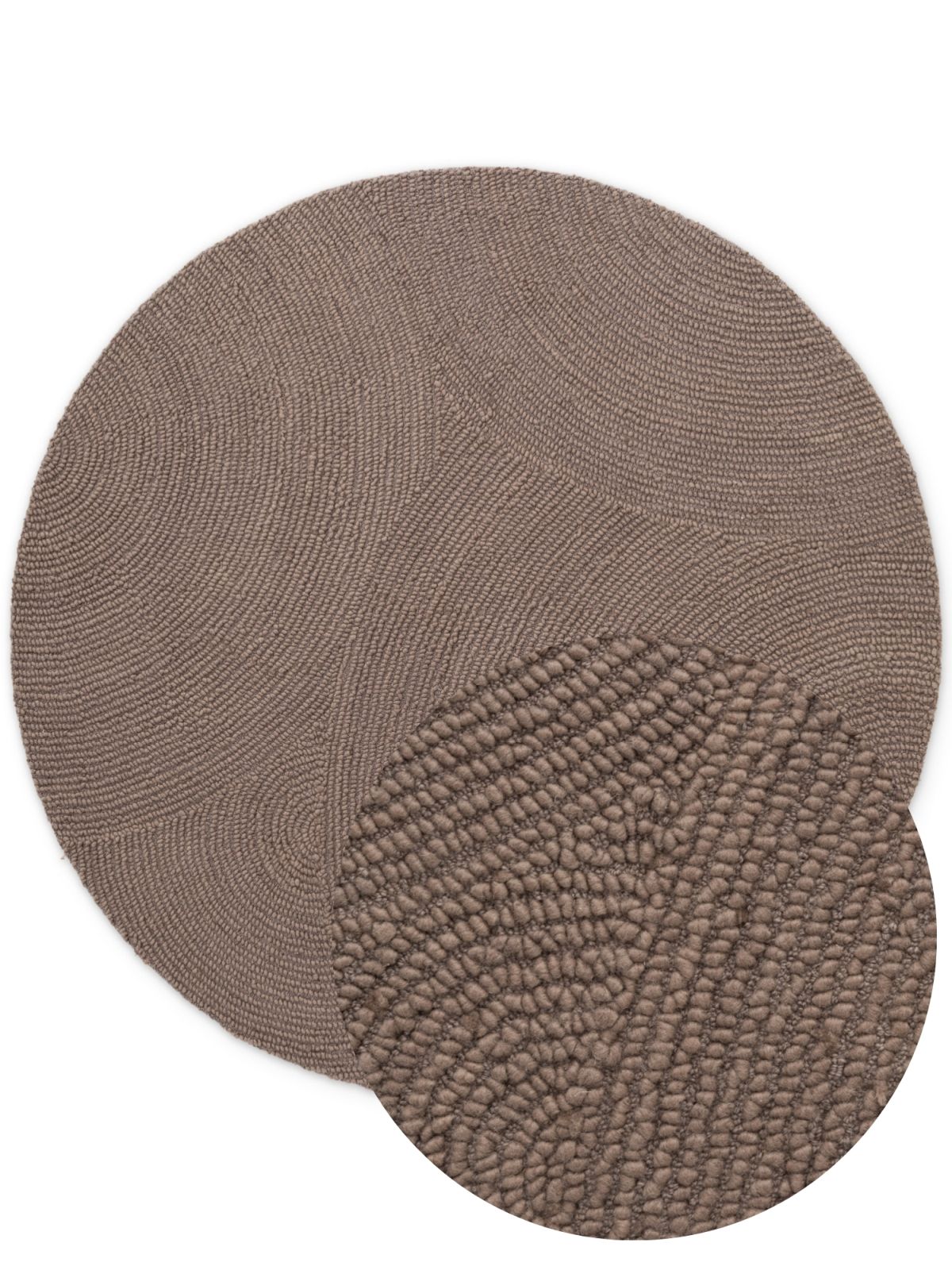 Kruhový kusový koberec Hanse Home Calmio 106219 Taupe Ø 120 cm