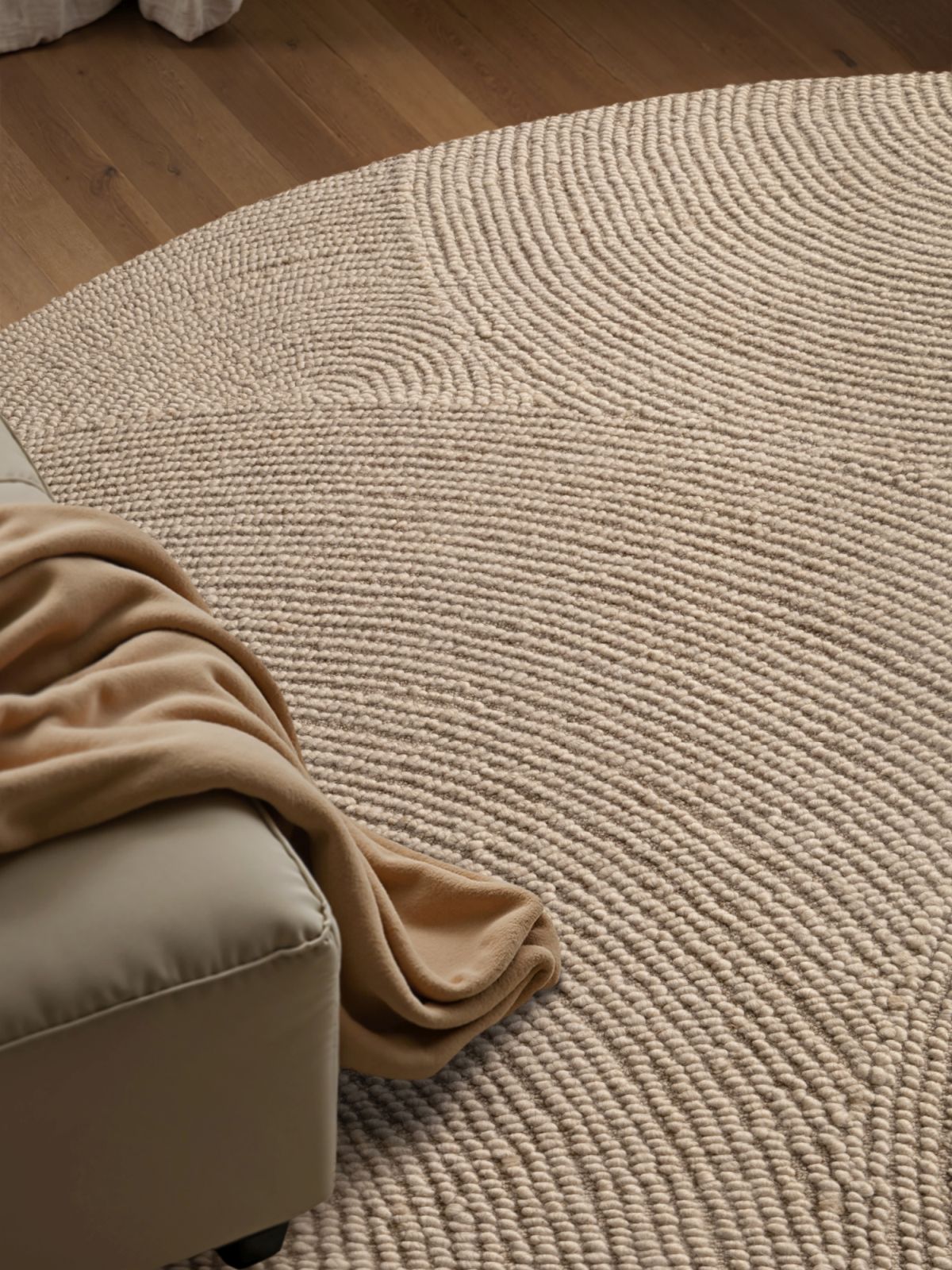 Kruhový kusový koberec Hanse Home Calmio 106221 Light Beige Ø 120 cm