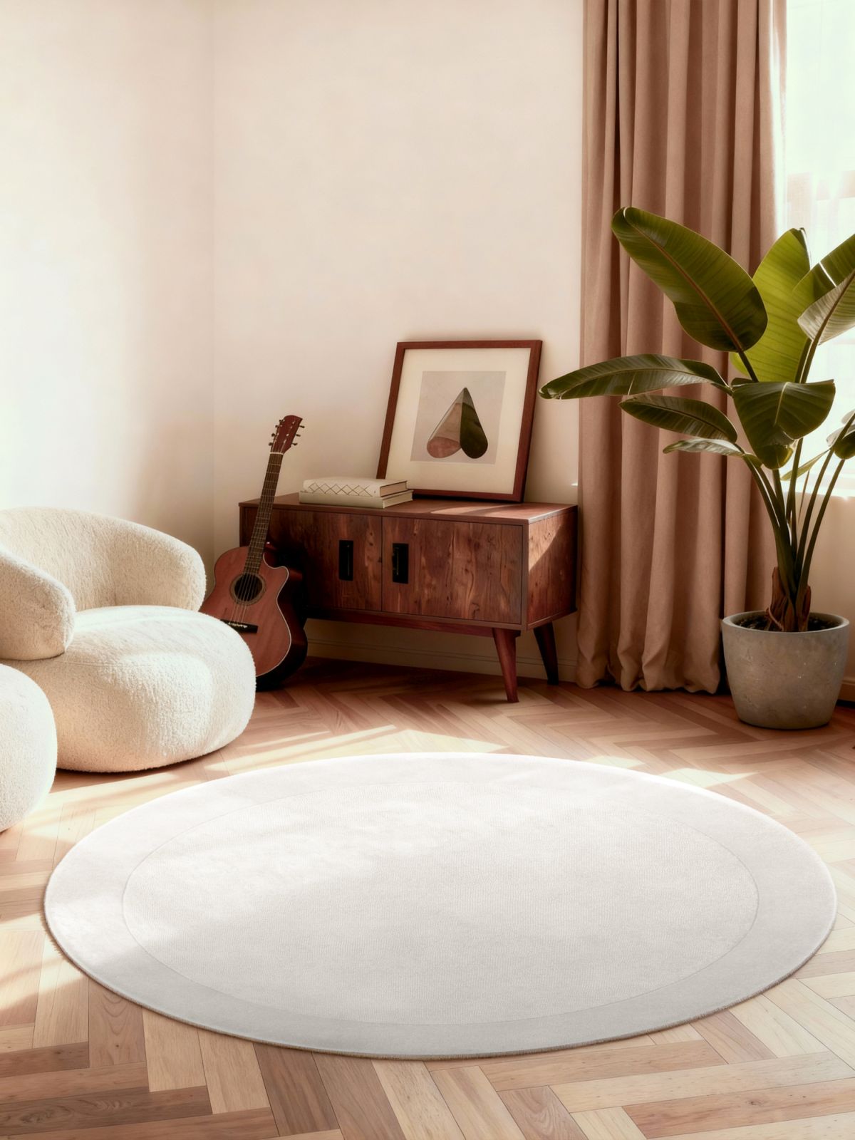 Kruhový kusový koberec Villeroy & Boch 1812 106281 Natural Cream Ø 150 cm