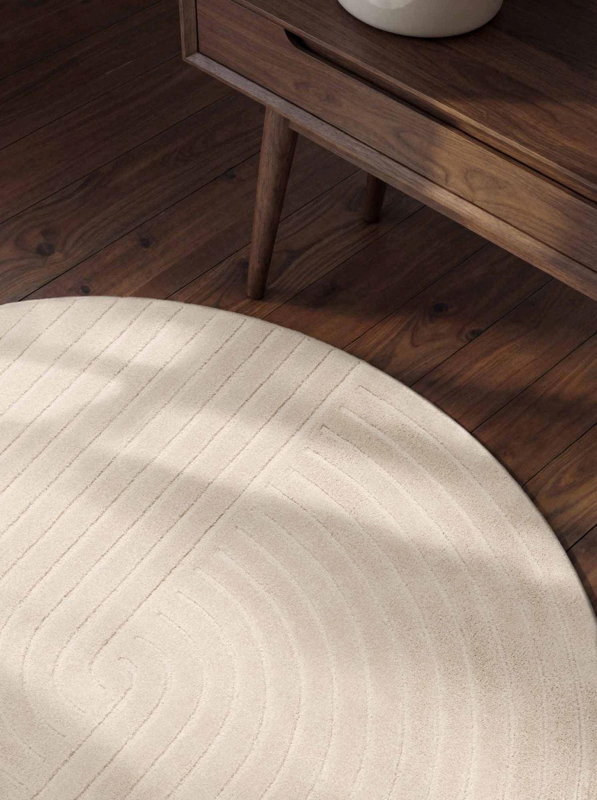 Kruhový kusový koberec Vikosa Arcura 106269 Cream White Ø 200 cm