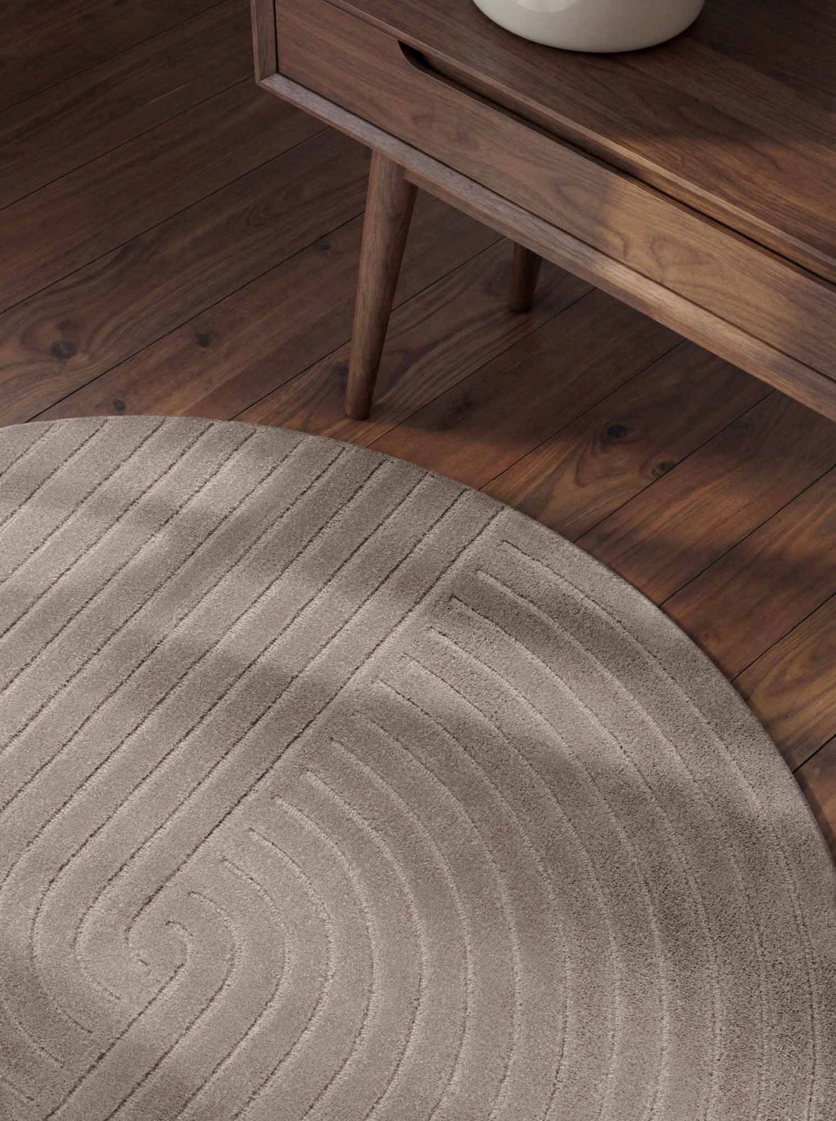 Kruhový kusový koberec Vikosa Arcura 106270 Light Grey Ø 200 cm