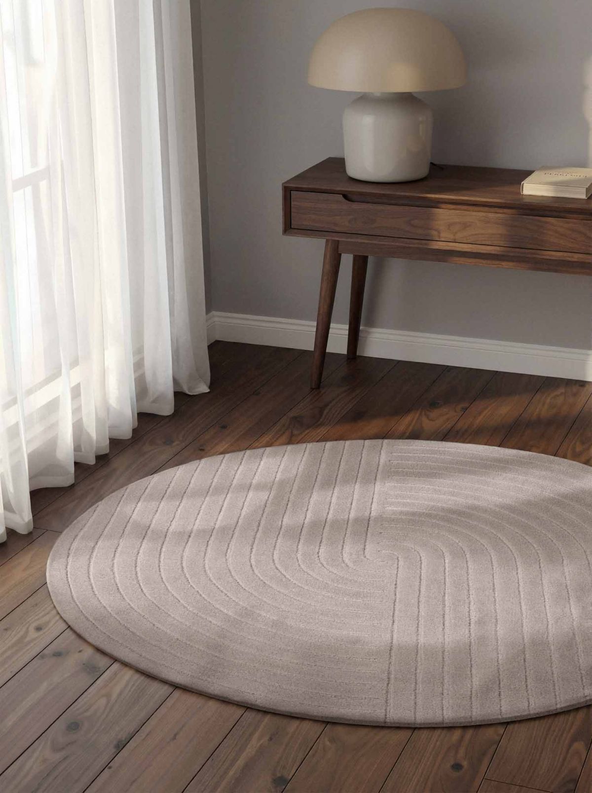 Kruhový kusový koberec Vikosa Arcura 106270 Light Grey Ø 200 cm