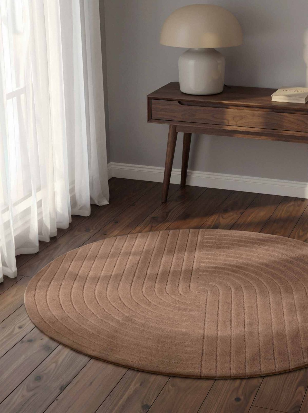 Kruhový kusový koberec Vikosa Arcura 106300 Beige Ø 200 cm