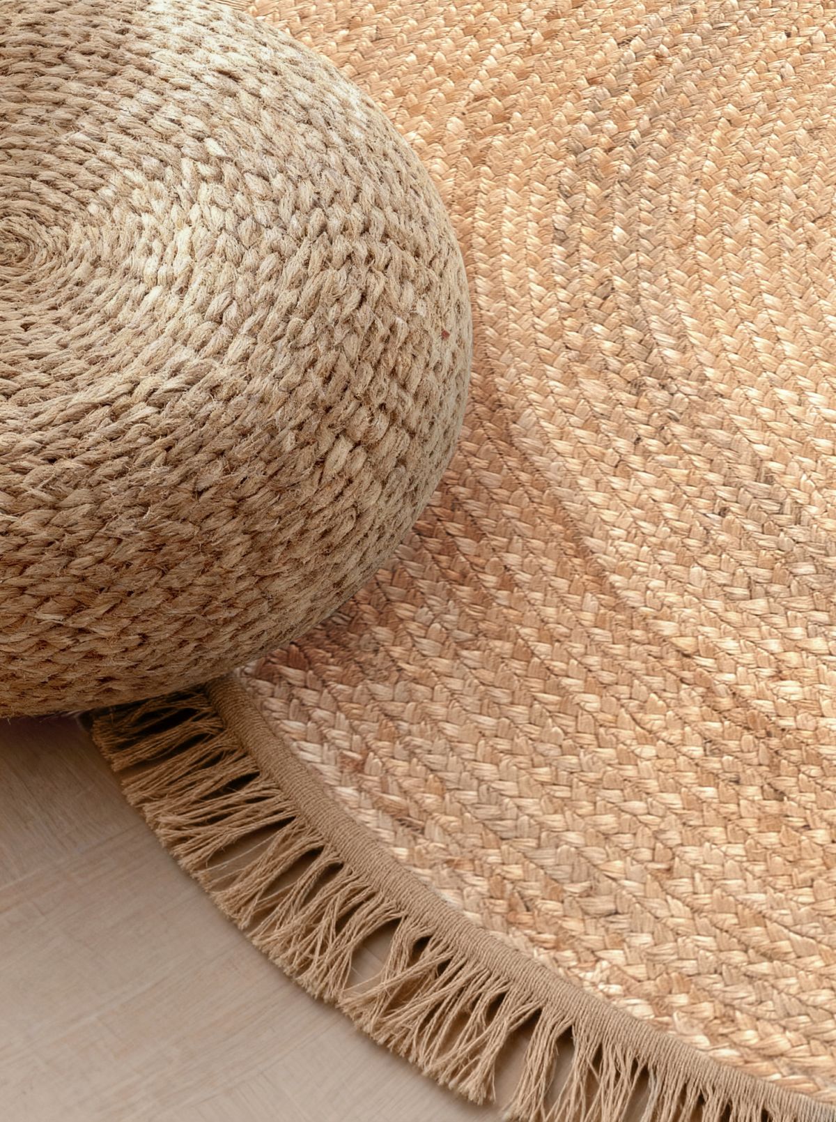 Kruhový kusový koberec Hanse Home Jute Braided 106332 Natural Gold Ø 200 cm