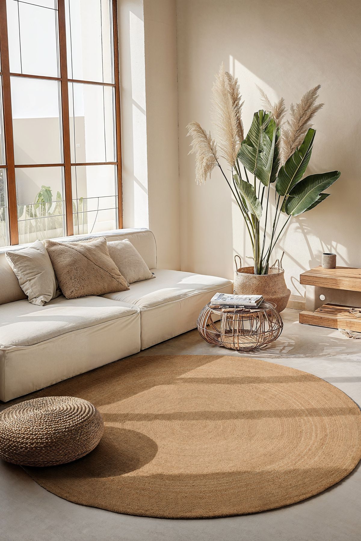 Kruhový kusový koberec Hanse Home Jute Braided 106005 Gold Ø 200 cm