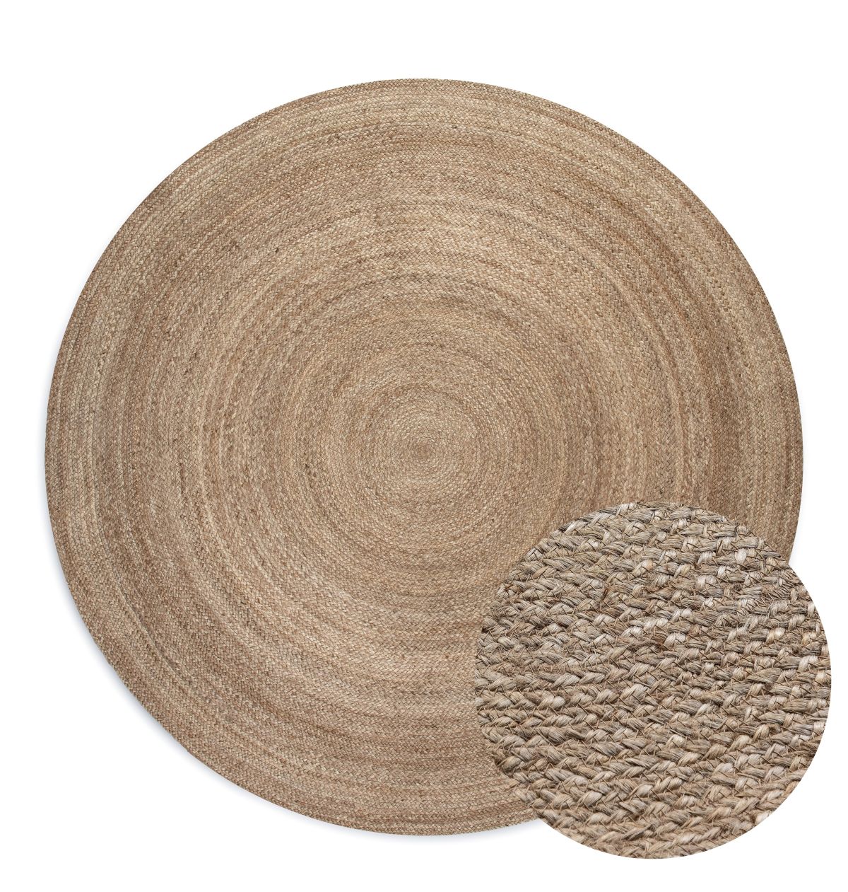 Kruhový kusový koberec Hanse Home Jute Braided 106006 Grey Brown Ø 100 cm