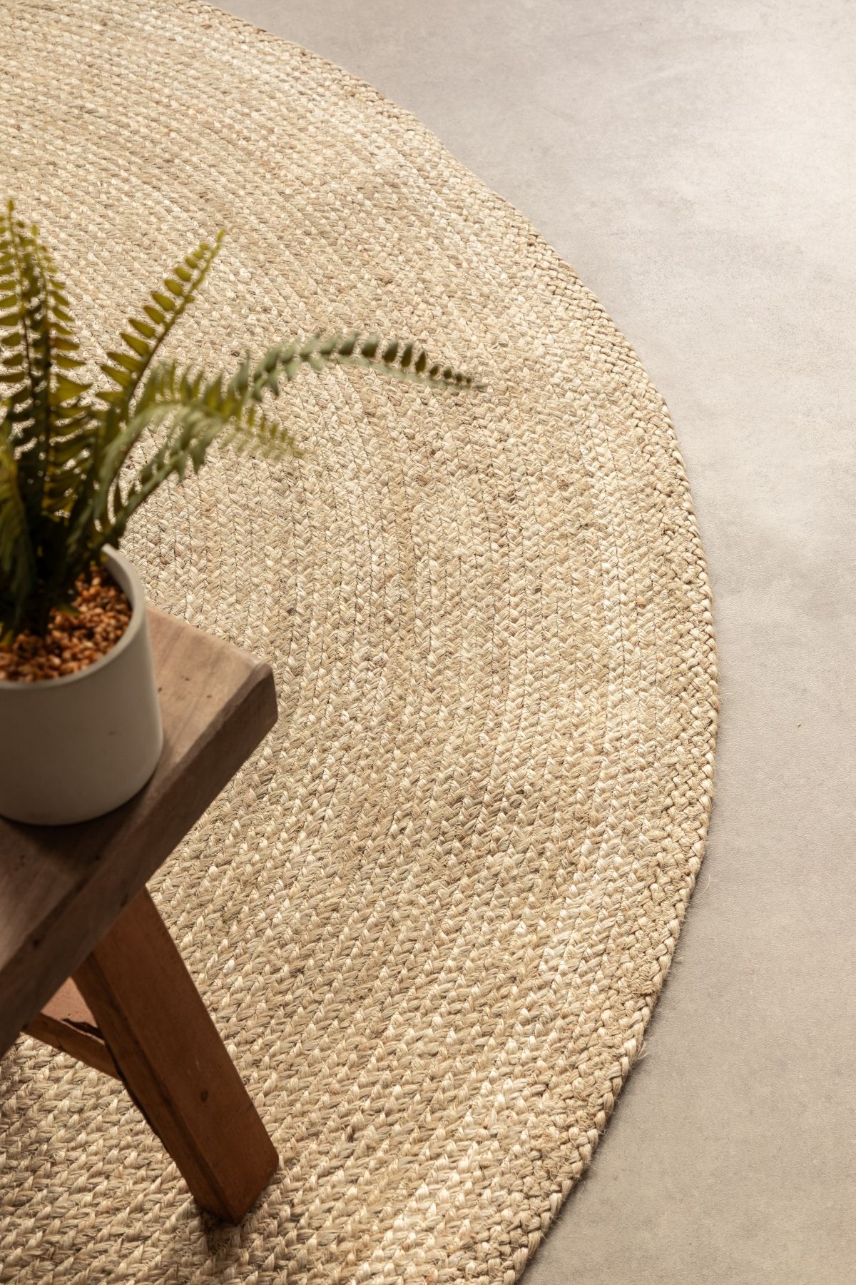 Kruhový kusový koberec Hanse Home Jute Braided 106007 Ivory Ø 200 cm