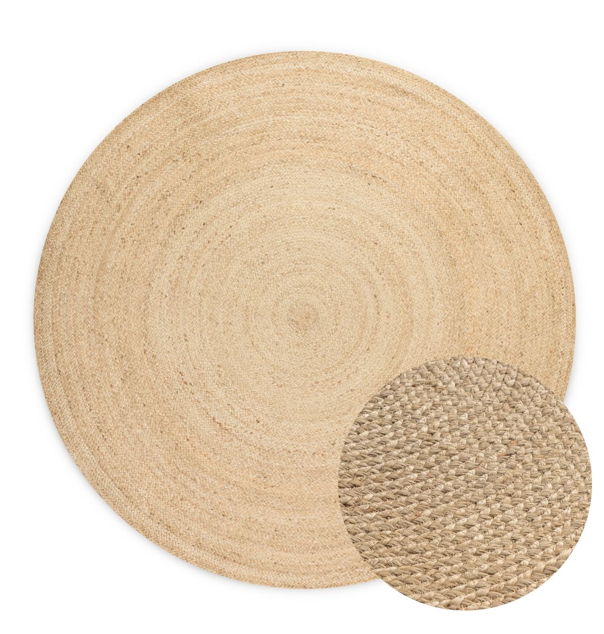 Kruhový kusový koberec Hanse Home Jute Braided 106007 Ivory Ø 200 cm