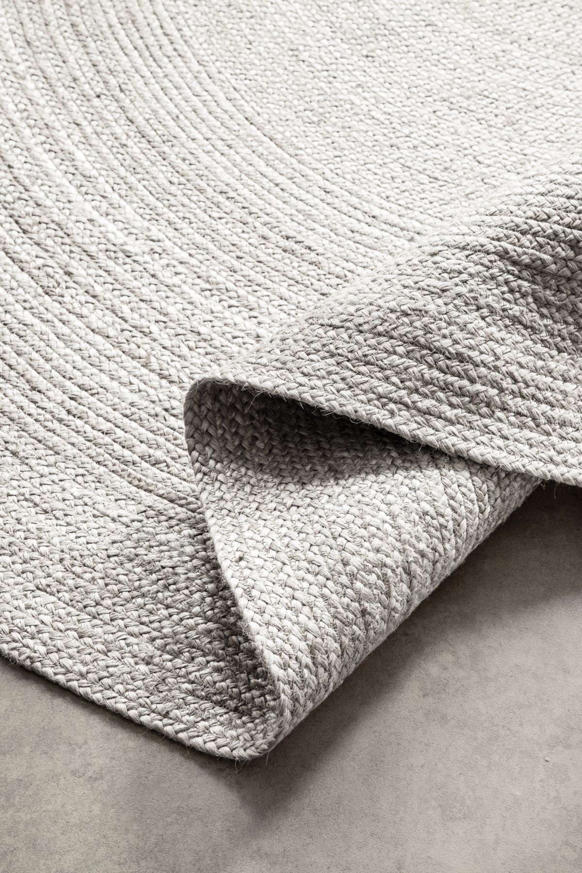 Kruhový kusový koberec Hanse Home Jute Braided 106321 White Ø 100 cm