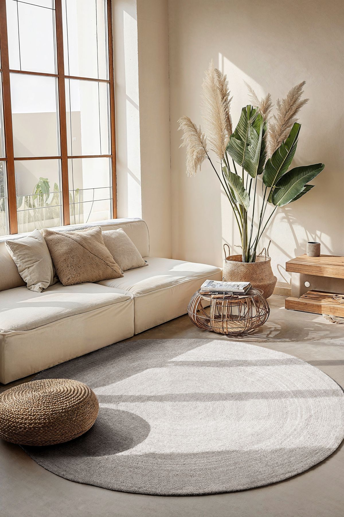 Kruhový kusový koberec Hanse Home Jute Braided 106321 White Ø 100 cm