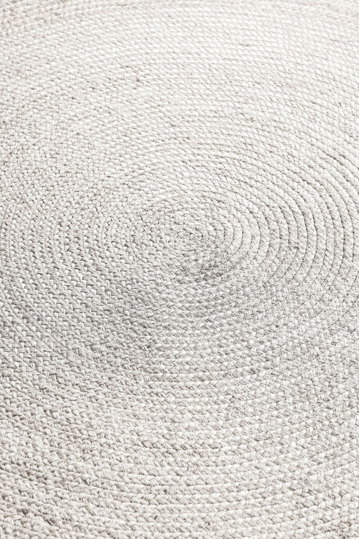 Kruhový kusový koberec Hanse Home Jute Braided 106321 White Ø 100 cm