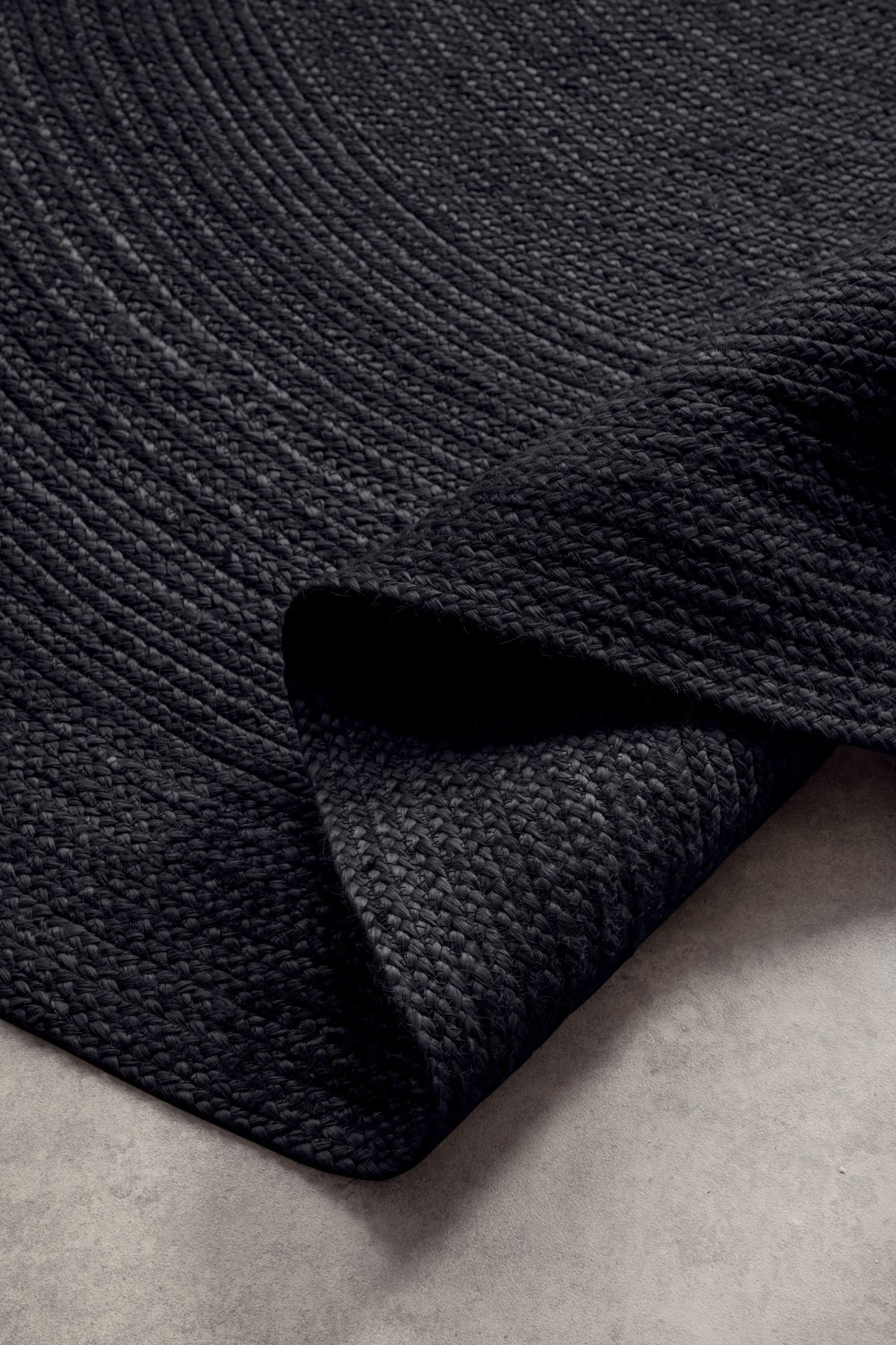 Kruhový kusový koberec Hanse Home Jute Braided 106322 Black Ø 100 cm
