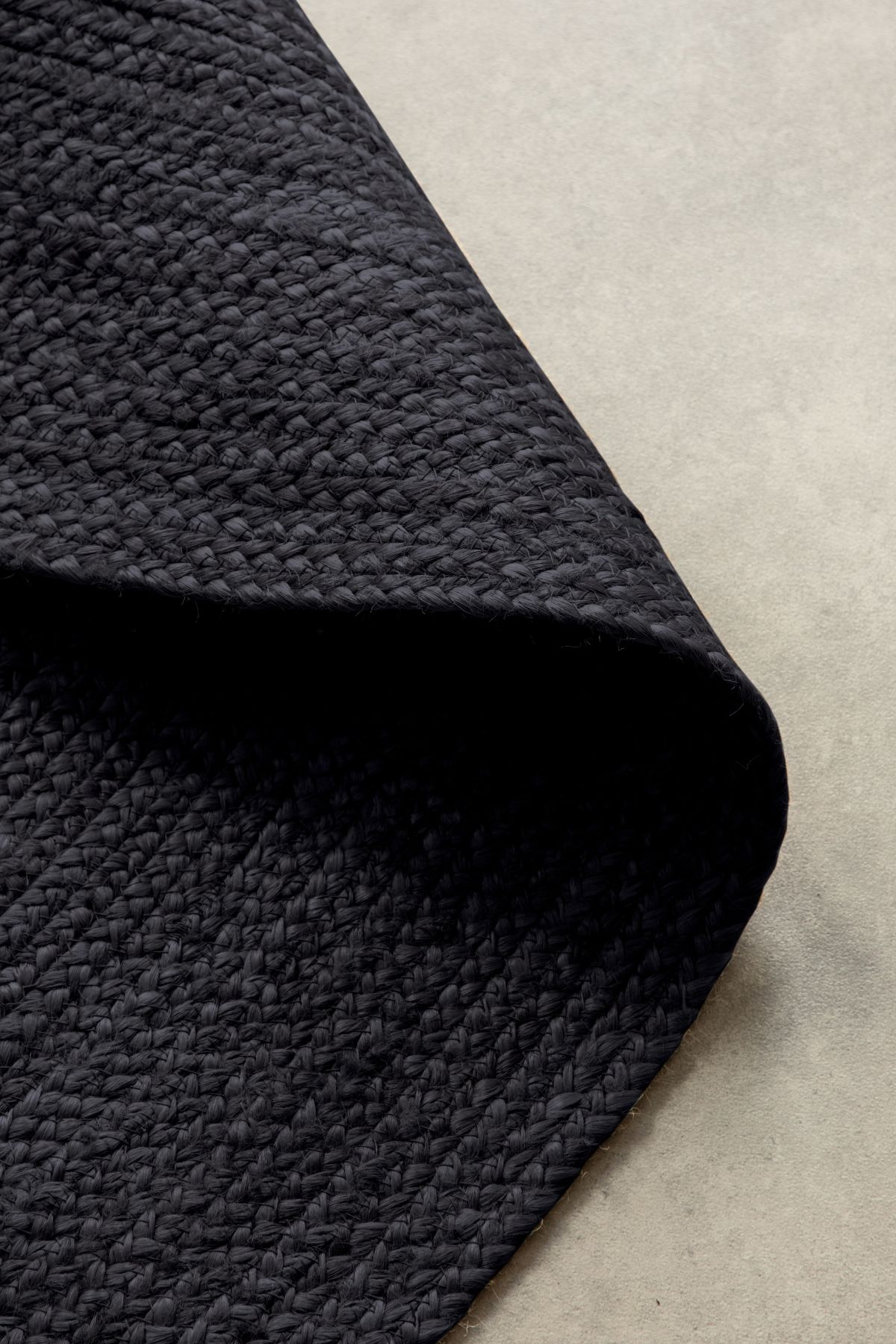 Kruhový kusový koberec Hanse Home Jute Braided 106322 Black Ø 100 cm