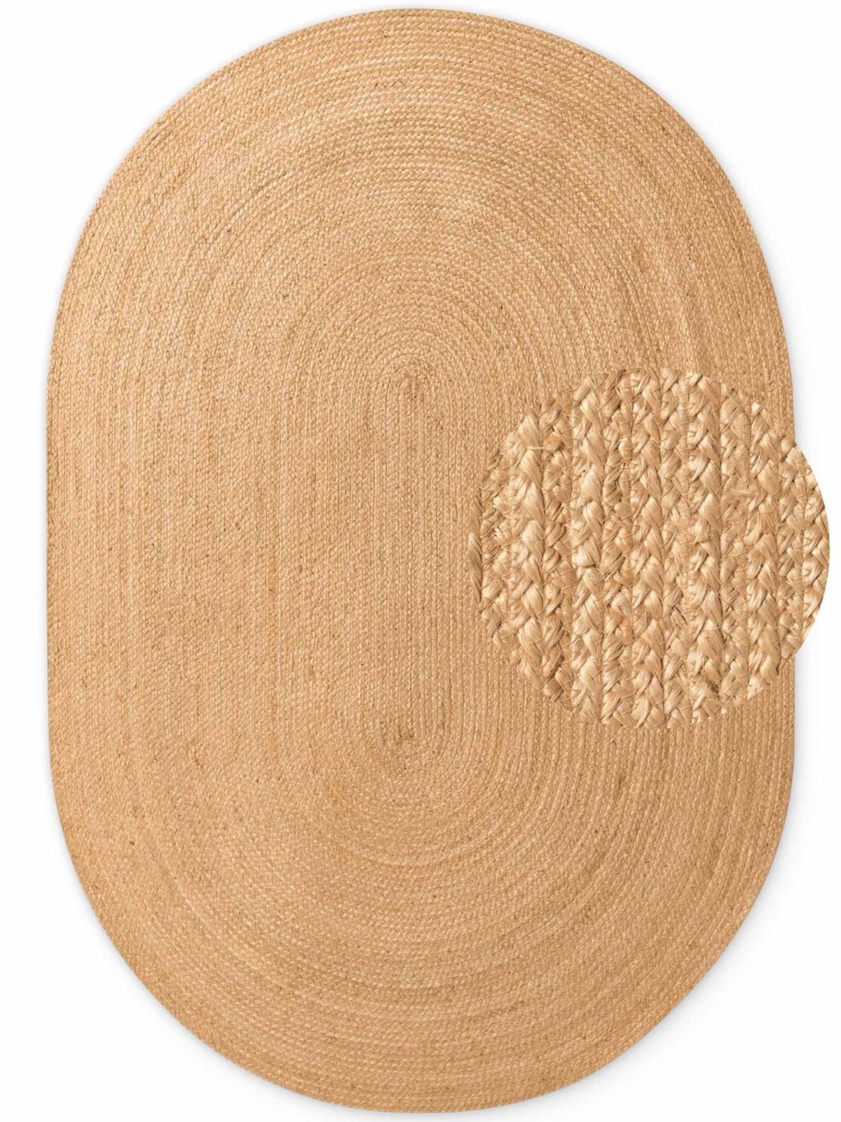 Kusový koberec Hanse Home Jute Braided 106005 Natural Gold - ovál 160x230 ovál cm