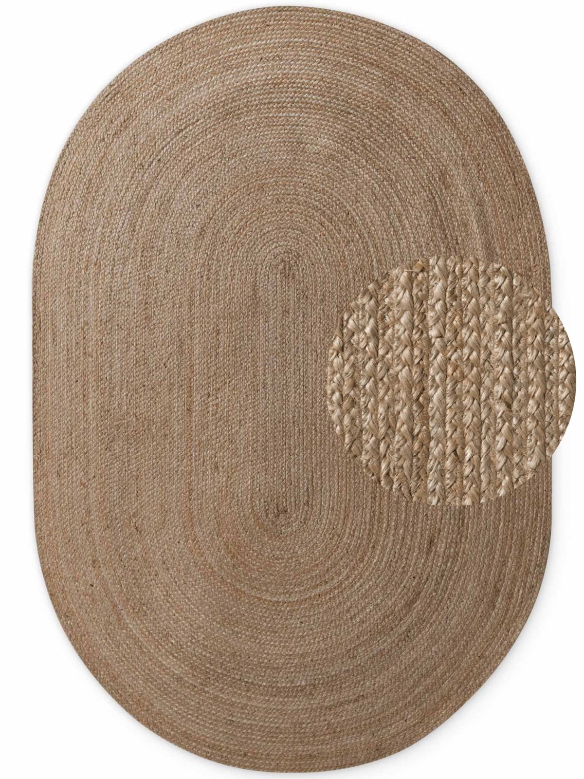 Kusový koberec Hanse Home Jute Braided 106006 Natural Grey Brown - ovál 160x230 ovál cm