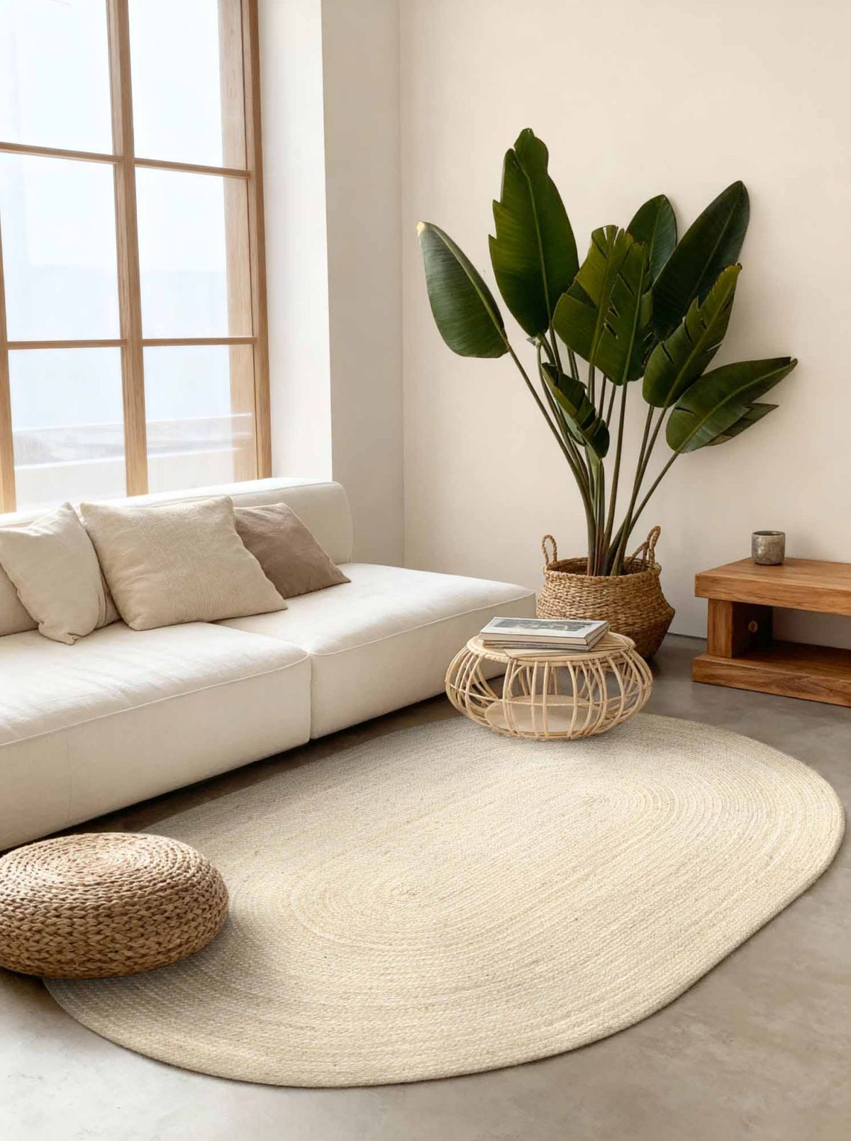 Kusový koberec Hanse Home Jute Braided 106007 Natural Ivory - ovál 160x230 ovál cm