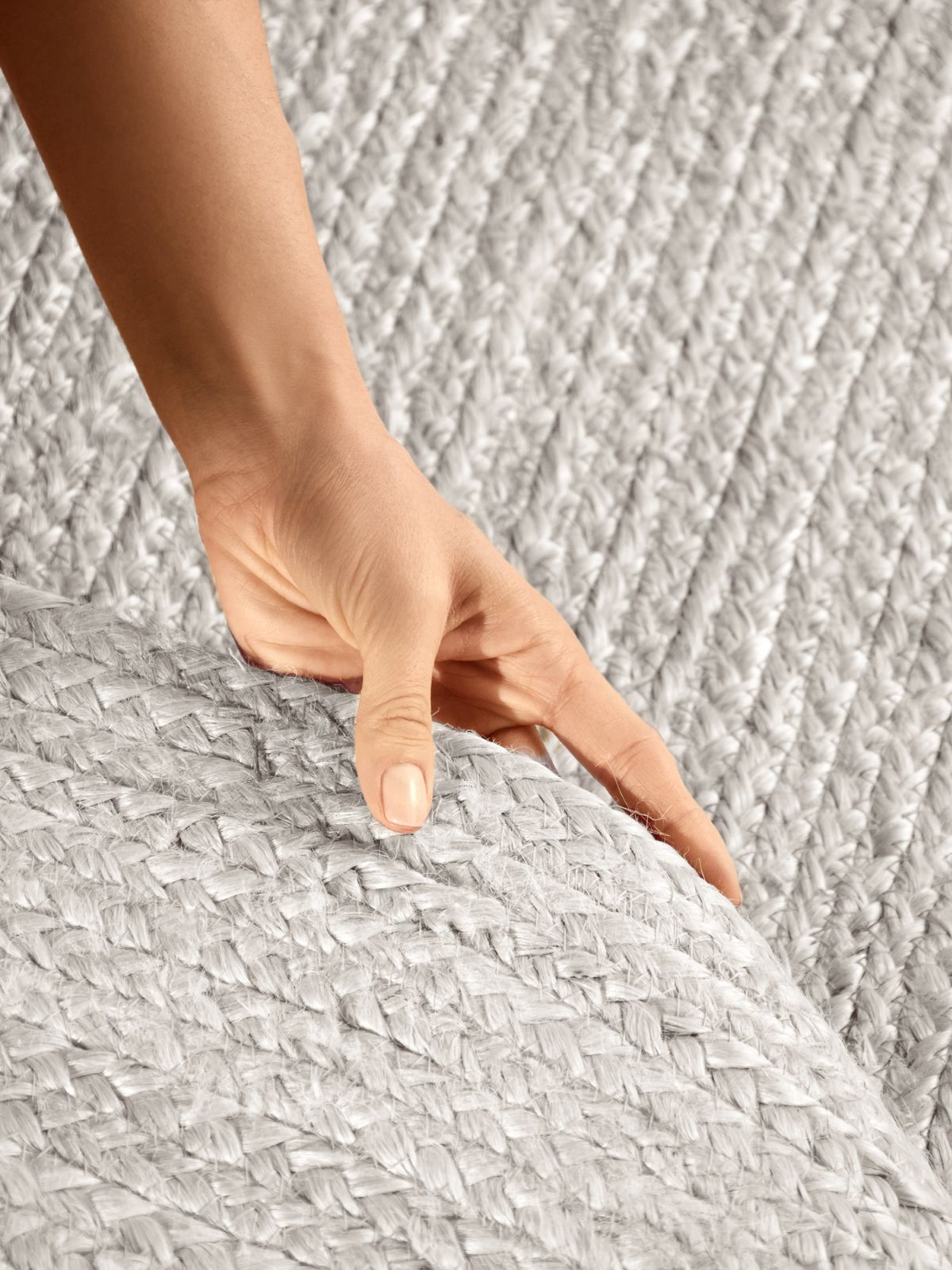 Kusový koberec Hanse Home Jute Braided 106321 White - ovál 160x230 ovál cm