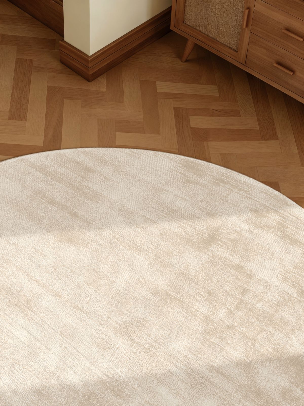 Kruhový kusový koberec Vikosa Jane 106293 Ivory Ø 150 cm
