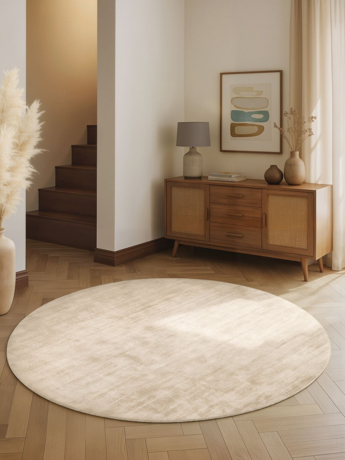 Kruhový kusový koberec Vikosa Jane 106293 Ivory Ø 150 cm
